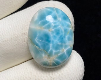 Larimar naturel, cabochon ovale, 20 x 16 x 6 mm, 16 CTS, magnifique cabochon. #5313