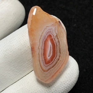 Fetta di agata naturale del Botswana, cabochon a forma libera, 33x16x5 mm, 19 carati, splendido cabochon, n. 12353