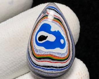Fordite, peercabochon, 24 x 15 x 6 mm, 9 CTS, prachtige cabochon, #12054
