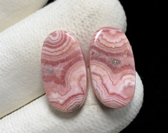 Natural Rhodochrosite Pair , Oval Cabochon , 18x10x3 MM, 18 CTS , Beautiful Cabochon. #9836