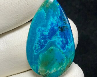 Natürlicher Shattuckit, Birnen-Cabochon, 30x18x5 MM, 21 CTS, wunderschöner Cabochon. #9928