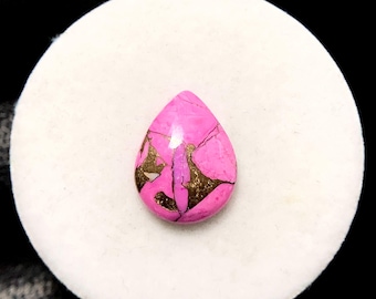 Suikerspinturkoois, perencabochon, 13 x 10 x 3 mm, 3 kts, prachtige cabochon, #19329