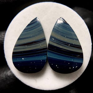 Leland Blue Mountain Stone Pair, Pear Cabochon, 21x13x4 MM, 20 CTS, Beautiful Cabochon,#18808