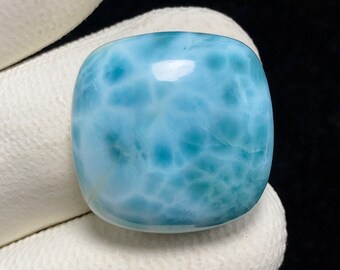 Natural Larimar, Cushion Cabochon , 21x21x8 MM, 31 CTS , Beautiful Cabochon. #5317