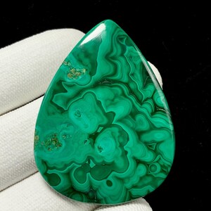 Natural Malachite, Pear Cabochon, 52x40x4 MM, 92 CTS, Beautiful Cabochon, #18850