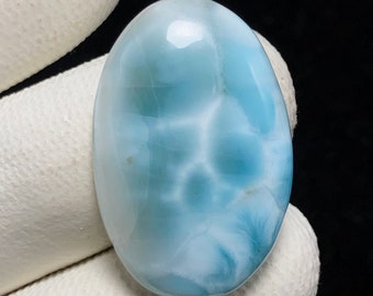 Natürlicher Larimar, ovaler Cabochon, 28x19x5 MM, 25 CTS, wunderschöner Cabochon. #5311