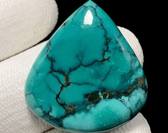 Sierra Nevada  Turquoise, Pear Cabochon, 29x27x5 MM, 22 CTS, Beautiful Cabochon, #18887