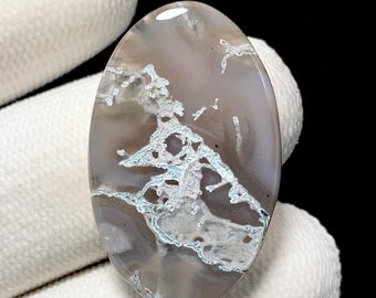 Spider Moss Agate Chalcedony, Oval Cabochon, 30x19x5 MM, 24 CTS, Beautiful Cabochon,#21804