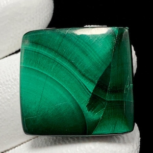 Fibrous Velvet Malachite, Cushion Cabochon, 23x22x5 MM, 43 CTS, Beautiful Cabochon,#19426