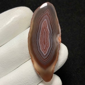 Fetta di agata naturale del Botswana, cabochon a forma libera, 41x19x6 mm, 43 carati, splendido cabochon, n. 12350