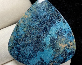 Dodger Blue Shattuckite, Pear Cabochon, 37x36x6 MM, 77 CTS, Beautiful Cabochon,#21107