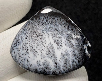 Opala dendrítica natural, cabochão de pêra, 24x28x6 MM, 28 CTS, lindo cabochão,#17230