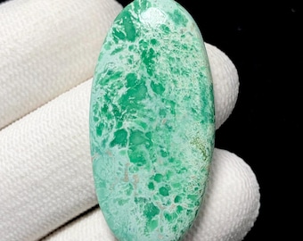Natural Lucin Utah Variscite , Oval Cabochon, 39x19x5 MM, 26 CTS, Beautiful Cabochon. #11315
