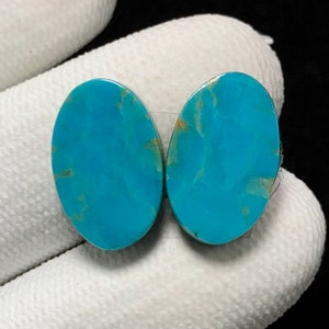 Coppia di turchesi Bisbee Arizona, cabochon ovale, 17x11x3 mm, 12 carati, bellissimo cabochon, n. 12016