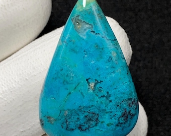 Peruvian Chrysocolla, Pear Cabochon, 35x23x8 MM, 35 CTS, Beautiful Cabochon, #15812