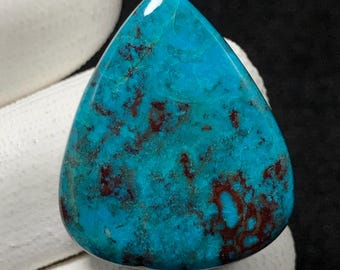 Peruvian  Chrysocolla Cuprite, Pear Cabochon, 30x25x6 MM, 27 CTS, Beautiful Cabochon, #15799