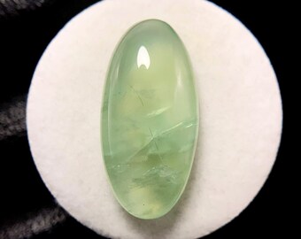 Prehnita australiana rara, cabujón ovalado, 26x13x7 MM, 22 CTS, hermoso cabujón, #20465