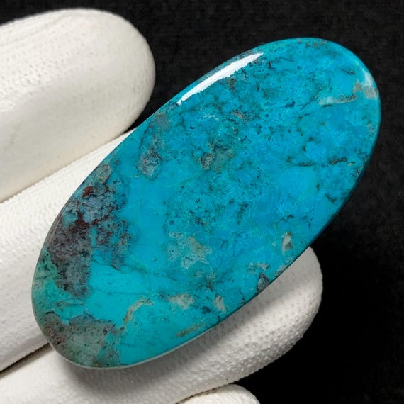 ペルー産クリソコラ、オーバルカボション、52x25x6 MM、53 CTS、美しい