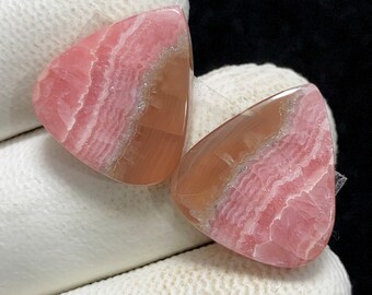 Natural Rhodochrosite Pair, Pear Cabochon , 19x17x4 MM, 29 CTS , Beautiful Cabochon. #9983