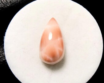 Natroliet, ook bekend als thomsoniet (roze larimar), peercabochon, 17 x 9 x 5 mm, 5 kts, prachtige cabochon, #21141