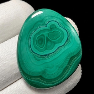 Bulls Eye Malachite, Freeform Cabochon, 36x29x4 MM, 44 CTS, Beautiful Cabochon,#17893