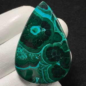 Natural Malachite Chrysocolla , Pear Cabochon, 50x34x6 MM, 117 CTS, Beautiful Cabochon, #11650