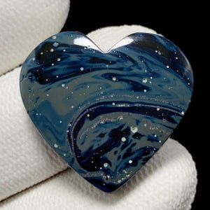 Leland Blue Mountain Stone, Heart Cabochon, 24x26x5 MM, 28 CTS, Beautiful Cabochon,#19574