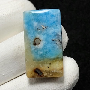 Natural Fluorescent Blue Hackmanite With Pyrite, Colour Changing Cabochon, Cushion Cabochon, 28x16x5 MM, 21 CTS, Beautiful Cabochon, #15492