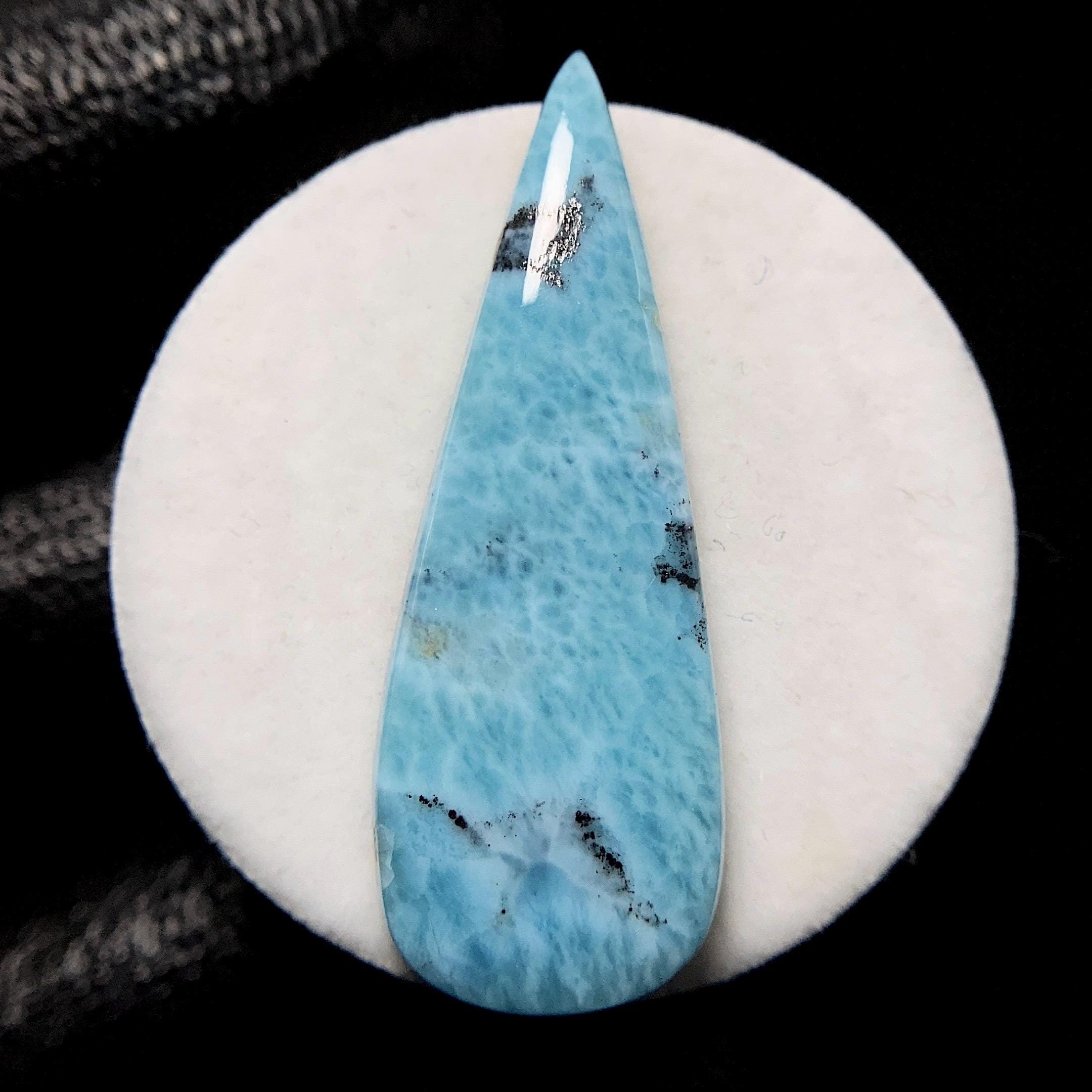 Larimar, Pear Cabochon, 36x13x4 MM, 17 CTS, Beautiful