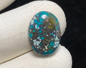 Natürlicher Hubei-Türkis, ovaler Cabochon, 16x12x5 MM, 7 CTS, wunderschöner Cabochon. #10190