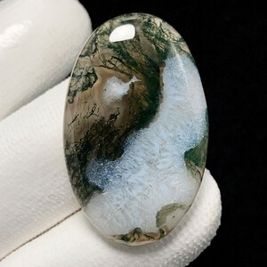 Natural Moss Agate, Oval Cabochon , 34x22x5 MM, 31 CTS, Beautiful Cabochon, #11031