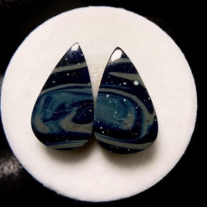 Leland Blue Mountain Stone Pair AKA Sieber Agate Pair, Pear Cabochon, 18x10x4 MM, 14 CTS, Beautiful Cabochon,#18048