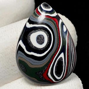 Jeep Fordite AKA Jeepite, Pear Cabochon, 25x19x3 MM, 5 CTS, Beautiful Cabochon,#15289