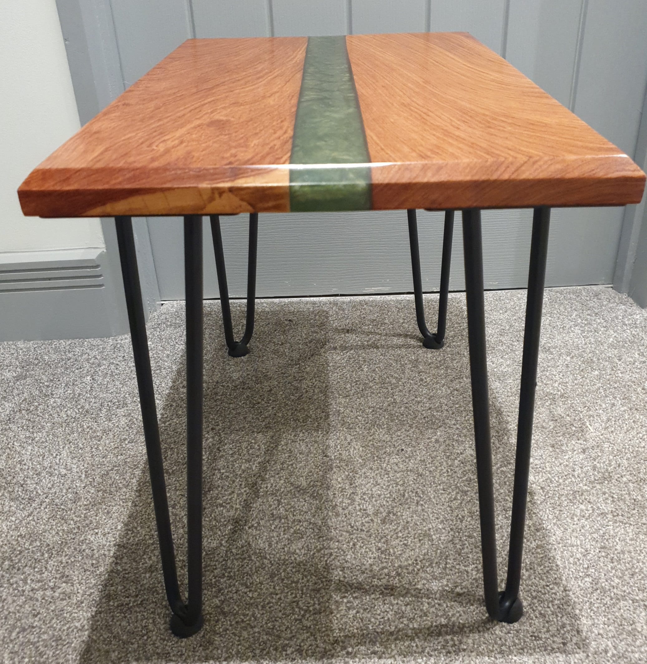 Rosewood and Green Epoxy Side Table Etsy