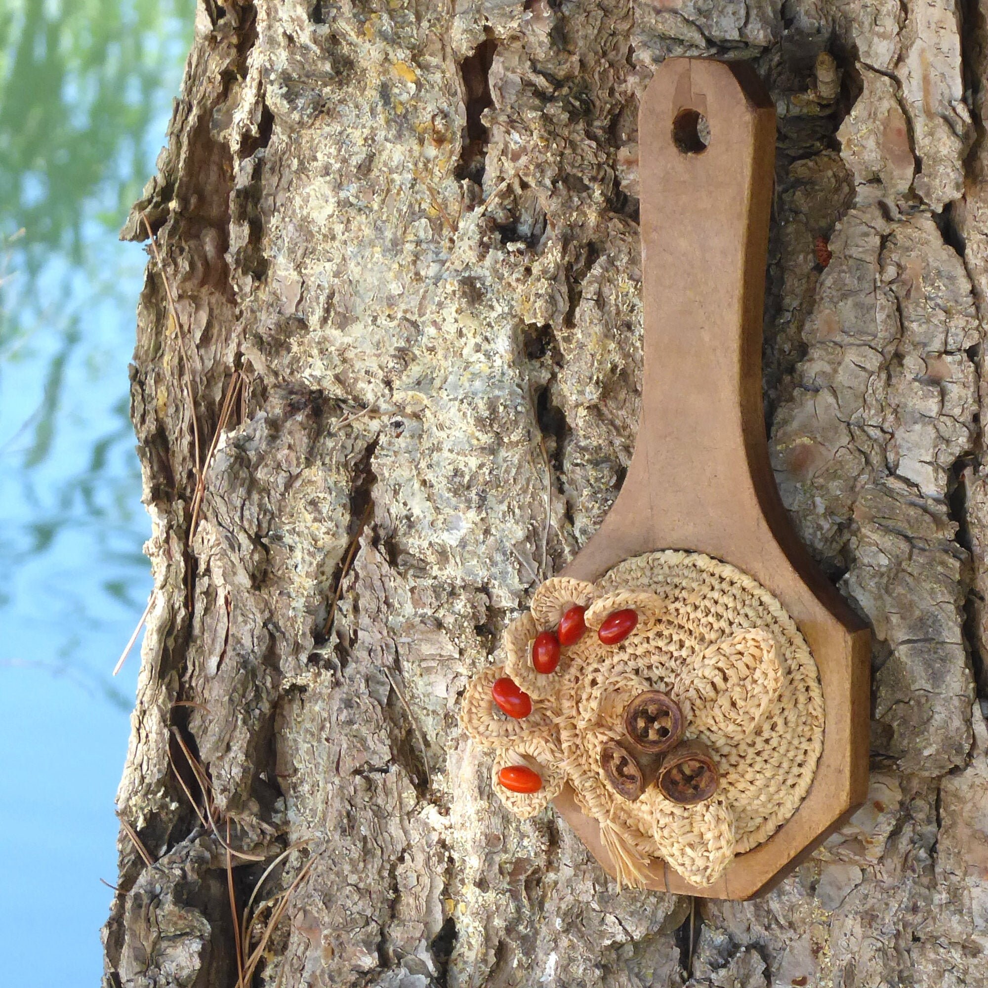 Crochet Flower Mirror Original Art Nature Etsy UK