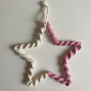 Macrame Star Wall Hanging Decoration x1 piece Stars Pink / Lavender Custom Colours Available image 3