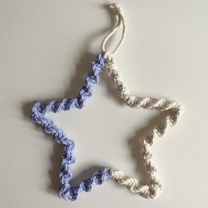 Macrame Star Wall Hanging Decoration x1 piece Stars Pink / Lavender Custom Colours Available image 2