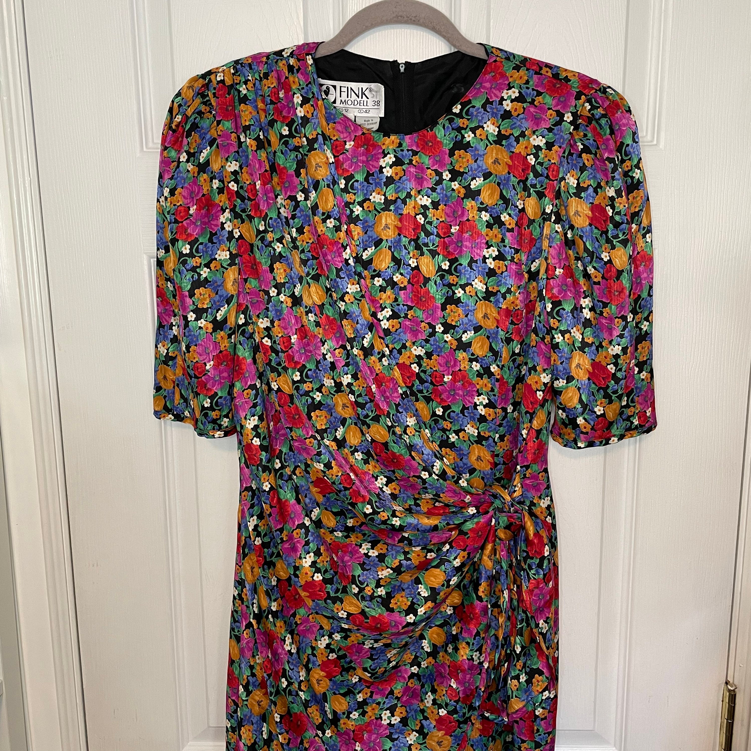 Fink Modell Vintage Floral Dress Made in Germany - Etsy