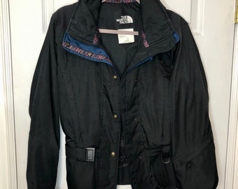 The North Face Belted Black Warm Jacket with Aztec Print 6