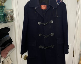 1950s Lodenfrey Navy Blue Duffle Coat With Wooden Toggle Buttons