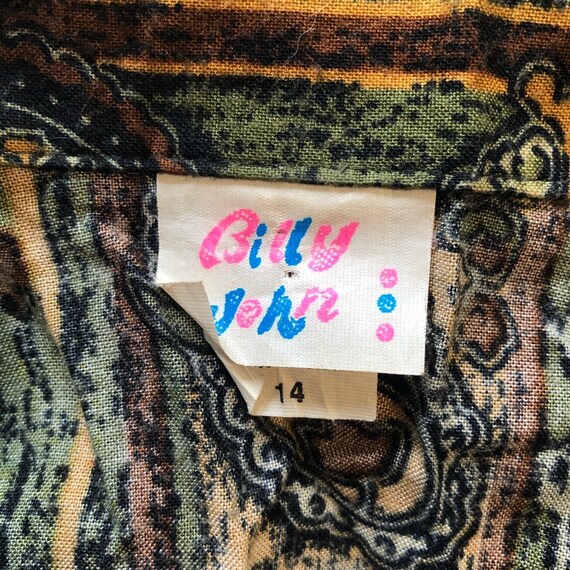 Vintage Button Down Collared Unique Printed Top - image 4