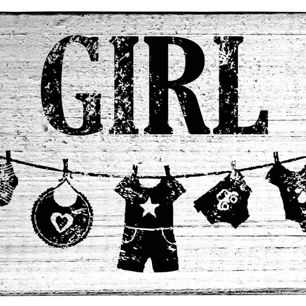 Vintage-Holzstempel "Girl"
