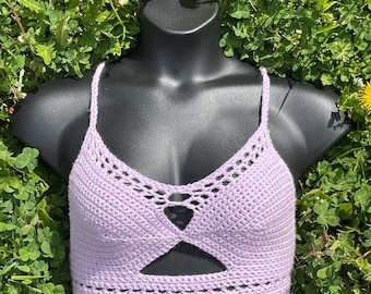 Sujetador de crochet estilo princesa en tonos pastel