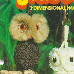 Macramé owl pattern, macramé book, 13 owls, kid&#39;s décor, children&#39;s room, retro, digital pattern, nature lover
