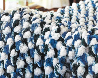 Puffy crochet blanket pattern, home decor, vintage style, housewarming gift, digital pattern.