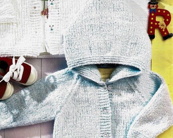 Child's sweater pattern, knitting, boy or girl hoodie, digital pattern, vintage, baby shower gift. size 0-5 yrs