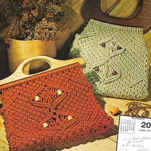Vintage macrame purse pattern, boho style, women's fashion, digital pattern, fashion accessories