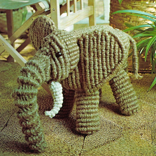 Macrame elephant pattern, macrame tutorial, animal lover gift, children's decor, PDF, instant download