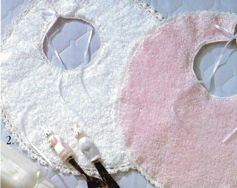 Vintage crochet pattern, baby bibs crochet, baby shower gift, gender neutral gift, digital pattern.