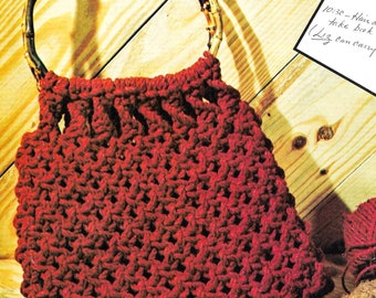 Vintage macrame purse pattern, boho style bag, digital pattern, women's accessories